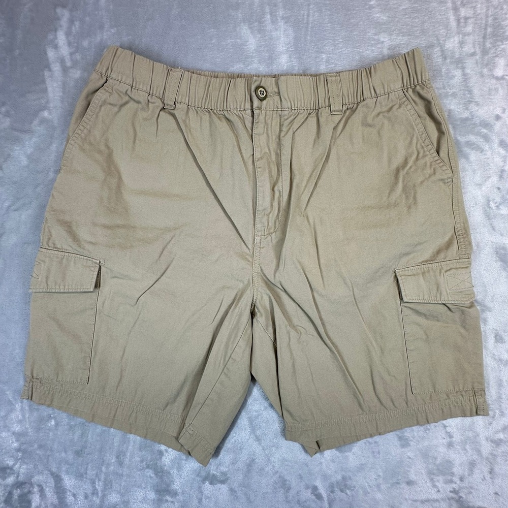 Tommy Bahama Cargo Shorts Mens‎ XL Tan Khaki Elastic Waist Cotton ST889917MY